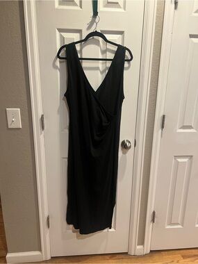 NWT Nation LTD Black Melrose Straight Column Sleeveless Draped Dress